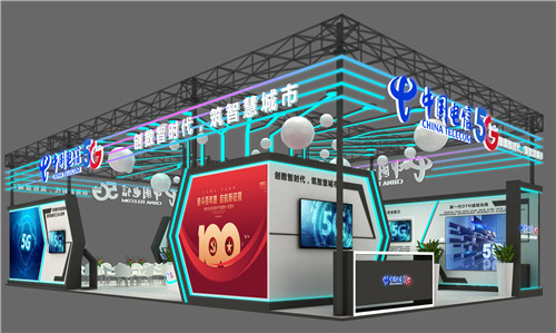 中国电信科技感展会设计案例分享之深圳光博会