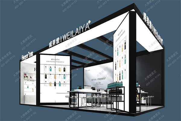 美博会-简约高级展台设计搭建案例