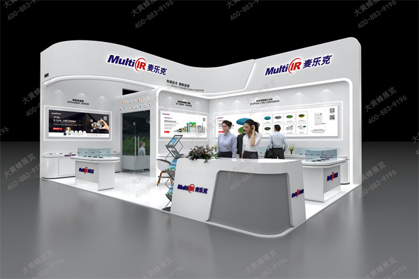 简约科技风展台设计搭建案例亮相光博会